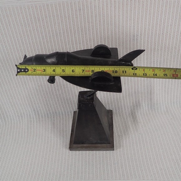 Vintage Folk Art Metal Airplane Model Decorative Sculpture - Picture 6 of 7